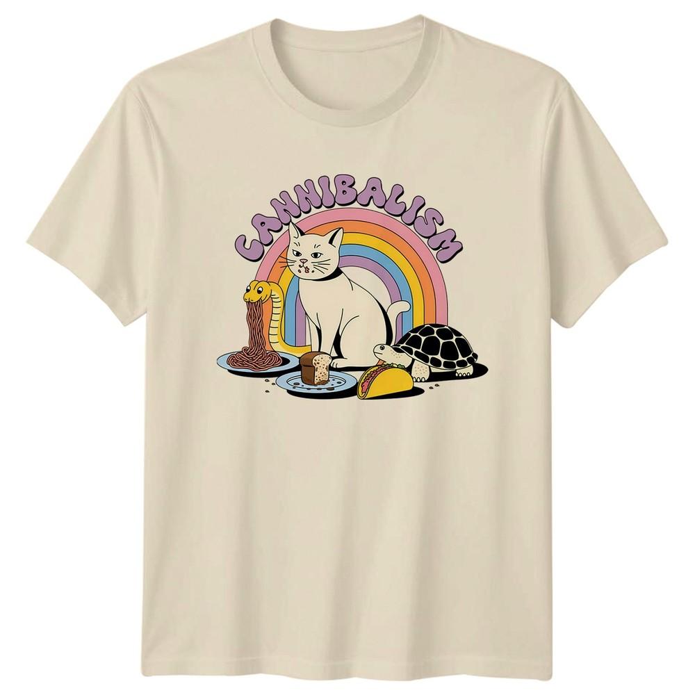 Cannibalism TShirt Absurdist Humor Cats Birthday Gift For Him And Her