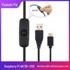 Кабель питания USB Type-C для Raspberry Pi с выключателем для 4B/3B+/Zero 2W, поддерживает ток 3 А