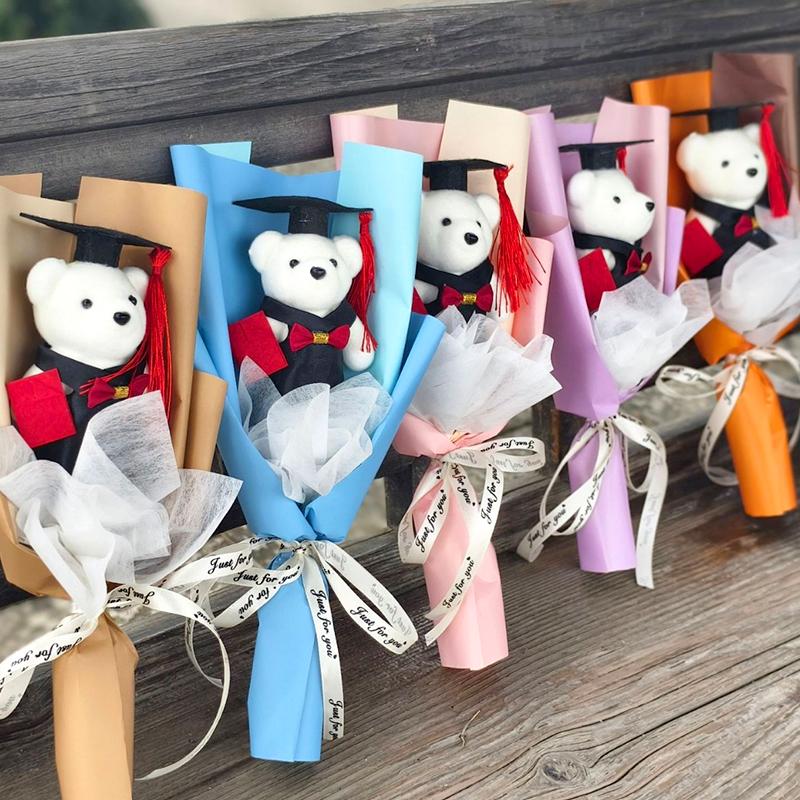 1 шт. декор для вечеринки искусственный цветок доктор медведь свадебные сувениры выпускной подарок мультяшная плюшевая игрушка реквизит для фотосессии цветочный букет