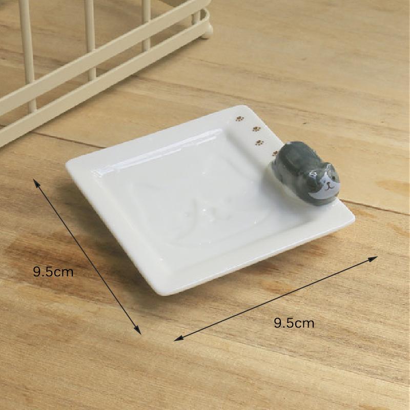 Japanese Ceramic Sauce Dish Tableware Creative Cute Cartoon Lucky Cat Pattern Water Drop Modeling Fruit Sushi Dish Ceramic Dish