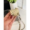 Mini Flap Square Bag Simulation Pearl Decor Metallic Funky Bag