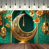 Eid Party Theme Traditional Background Ramadan Mubarak Decor Moon Star for Islamic Muslim Kareem Eid Al Adha Prop Gift Poster