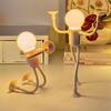 LED Bedside Lamp Changeable Shape Funny Night Light with Suction Cup Soft Glow DIY Shape Cute Light Bulb Man Mini Night