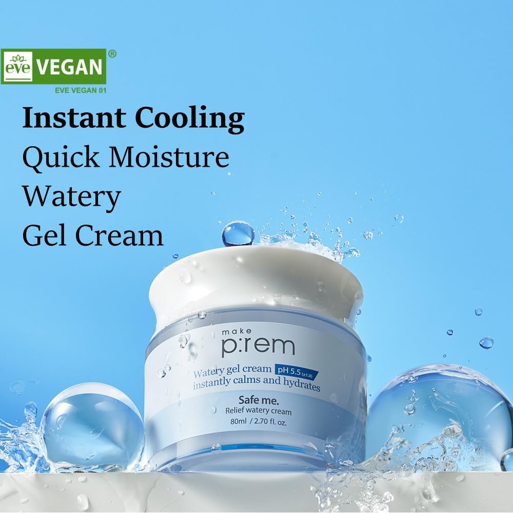 Make Prem Safe Me Relief Watery Cream 80ml Korea Opuntia Stem Extract Ficus-indica 74%