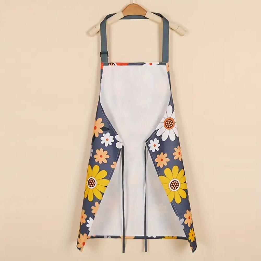 Adjustable Kitchen Cooking Apron, Waterproof Cooking Apron with Pockets, Suitable for Kitchen Baking, Gardening, Barbecues (flow