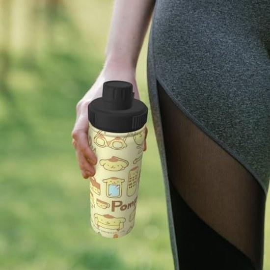 Tumbler Pom Purin Coffee Cup Insulated 500ml Water Bottle Direct Drinking Stainless Steel Lid Portable Straw Character Sports Car Thermos Drink