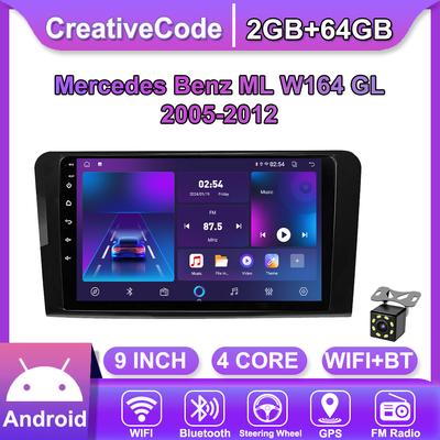 Автомобильная магнитола Android Car-Play для Mercedes Benz ML W164 GL 2005-2012 Мультимедийный плеер Головное устройство Стерео Навигация GPS BT WIFI, 2+64 ГБ