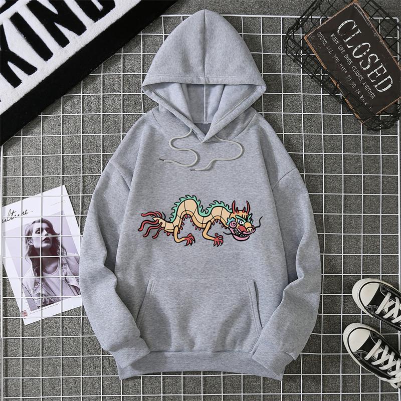 Thickened Fleece Hooded Sweatshirt Pullover Outer Wear Printed Autumn Winter Warm Sweatshirt Women's Oversize Clothes