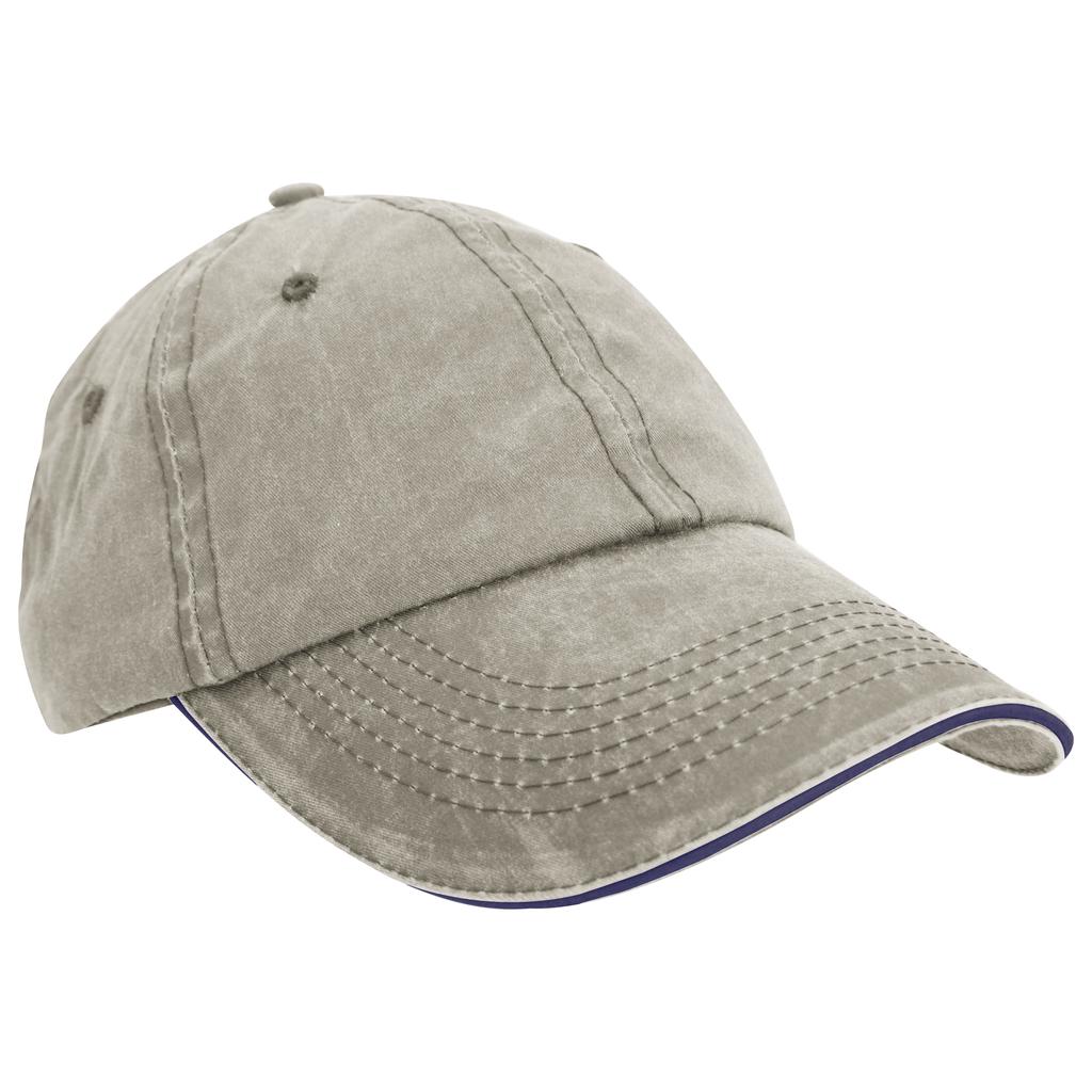 Result Washed Fine Line Cotton Baseball Cap With Sandwich Peak