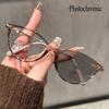 Men Women New Fashion Photochromic Myopia Glasses Retro Cat Eye Near Sight Eyewear Color Changing Minus Diopter Sunglasses