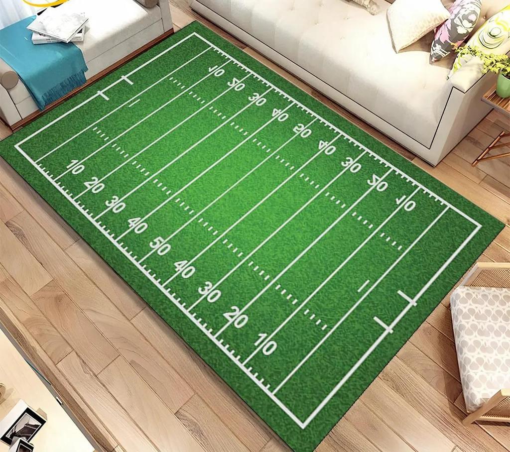 American Football Field Carpet Non-slip Resistant Rug Machine Washable Waterproof Mat Living Room Outdoor Garden Yard Decor Rugs