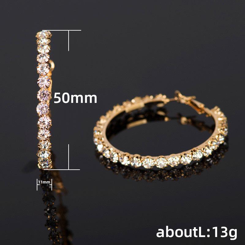 Elegant Ladies Crystal Rhinestone Earrings Women Hoop Earrings Fashion Jewelry Earrings For Women AVE