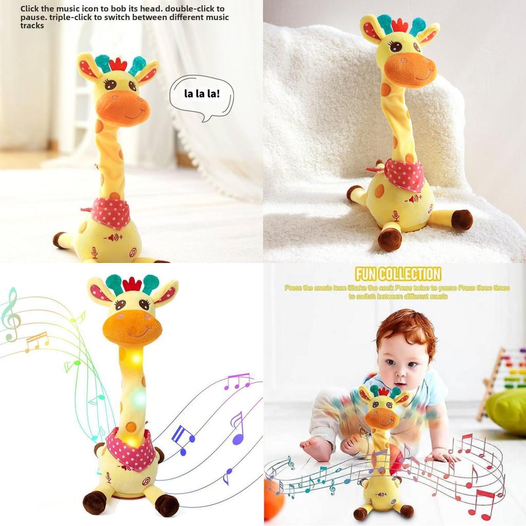 Plush Giraffe Animal Figure With Voice Activation For Kids Bedroom Decor
