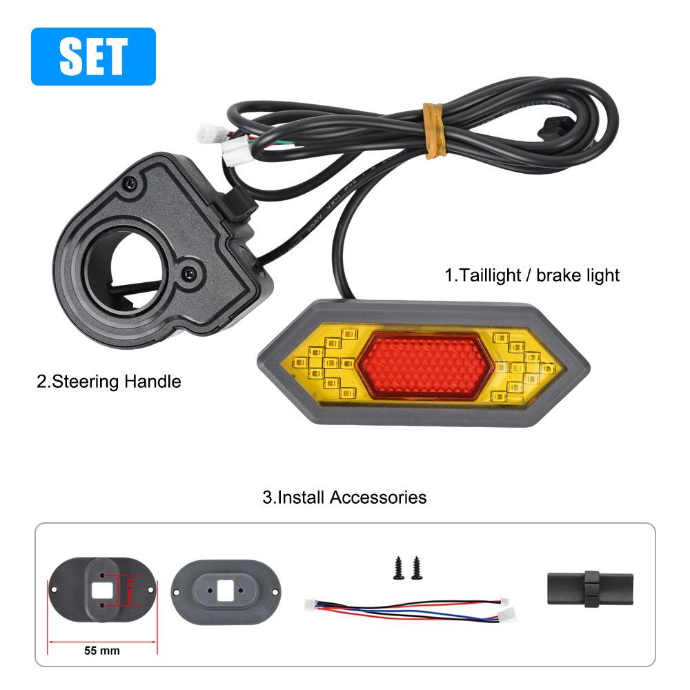 Electric Scooter Turn Signal Light Tail Lamp Brake Light with Steering Handle Compatible for Xiaomi M365 Electric Scooter