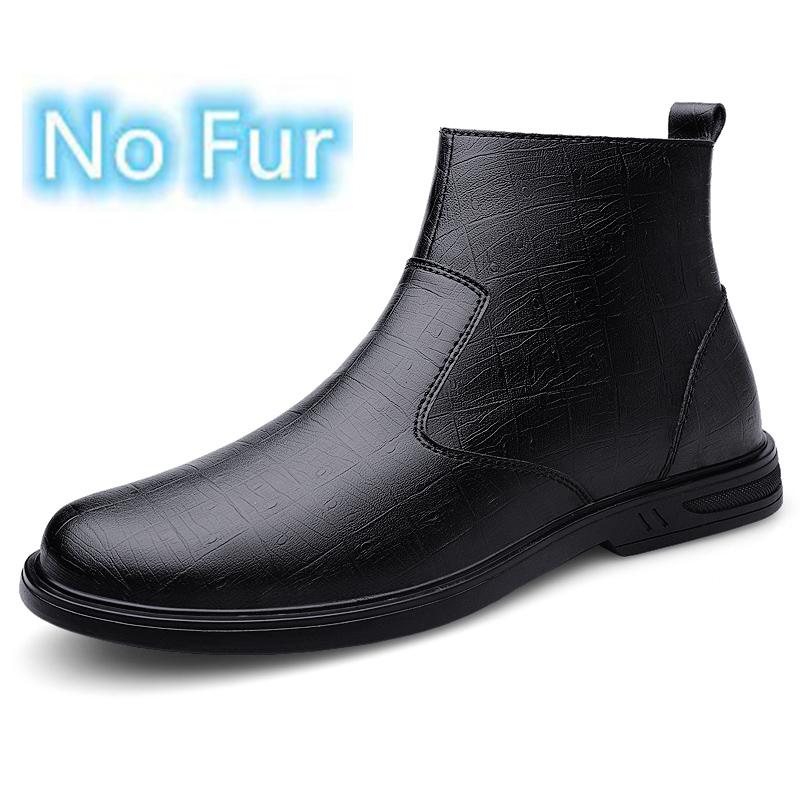 FashionNew Модные мужские ботинки челси Высококачественная деловая обувь Роскошные брендовые мужские ботильоны Теплая зимняя повседневная обувь из натуральной кожи