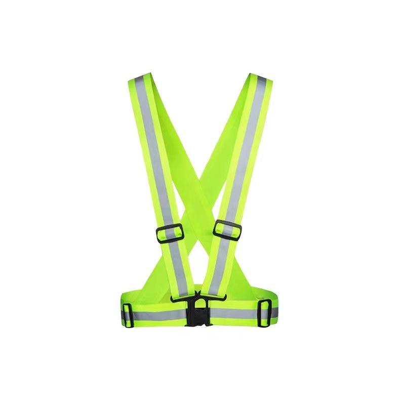 Customizable Night Running Cycling Reflective Suspender Vest Stretchy Breathable Waistcoat Nighttime Security Patrol One Size