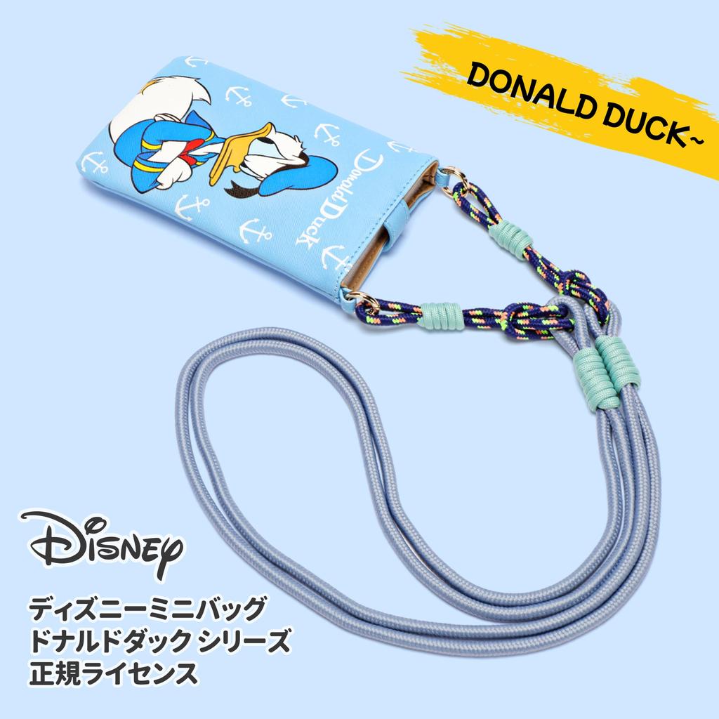 Notre Disney Officially Licensed Smartphone Fashion Shoulder Crossbody PVC Neck Pouch with Belt Pouch, Bag, Bag, (DONALD DUCK)