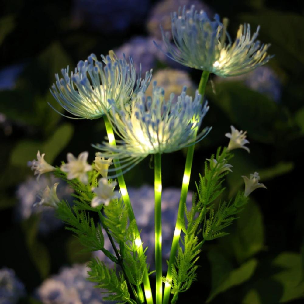 Садовые светильники на солнечных батареях, светильники для цветов на солнечных батареях со светящимися цветами и стеблями, светодиодные светильники на солнечных батареях для садовых дорожек, террас, дворов, декора
