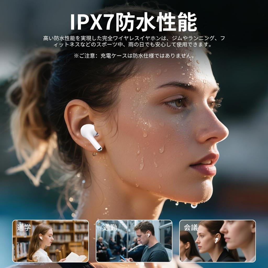 Bluetooth Wireless AI ENC IPX7 Up to 60 Hours of 2025 Latest Bluetooth Sound Low Instant Single or for Web and Compatible with iPhone and Android