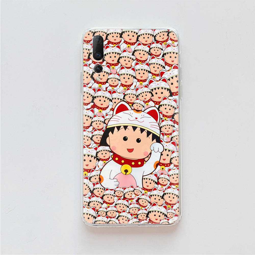 Чехол Chibi Maruko TPU для iPhone XR 7 8 14 15 11 12 13 X XS Pro Max Xiaomi Redmi 13C Note 9 Samsung A22 S23 S24 Ultra Plus VIVO