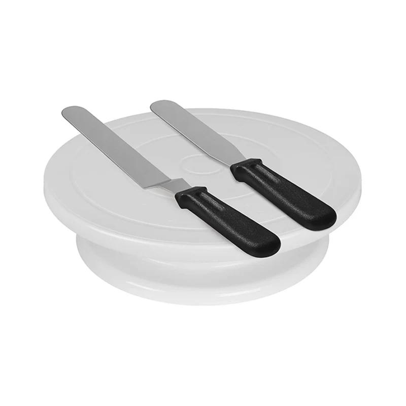 Набор для украшения торта, набор поворотных столов для торта, форма для самостоятельного изготовления, вращающаяся устойчивая противоскользящая круглая форма для торта, регулируемая стяжка, скребок для кухни