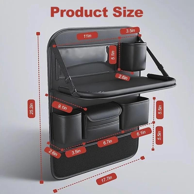Leather Car Back Seat Storage Bag, Foldable Table Back Seat Car Storage Bag, PVC Car Back Seat Storage Bag,