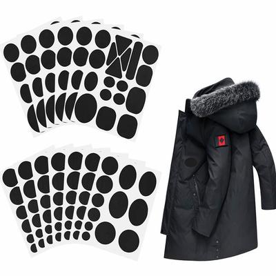 Термотрансферные самоклеящиеся черные заплатки для ремонта куртки, одежды, пуховиков, штанов