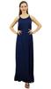 Bimba Women Rayon Night Gown Navy Blue Full Length Long Maxi Spaghetti Strap Sleep