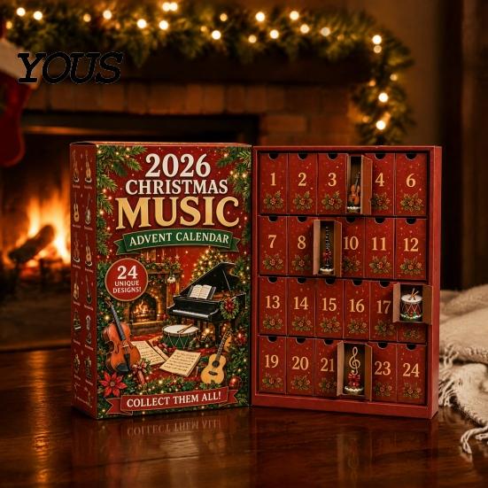 Unique Holiday Souvenir Christmas Music Advent Calendar 2026, 24 Mini Musical Instrument Theme Ornaments Countdown Calendar, Musician Gift for Lovers