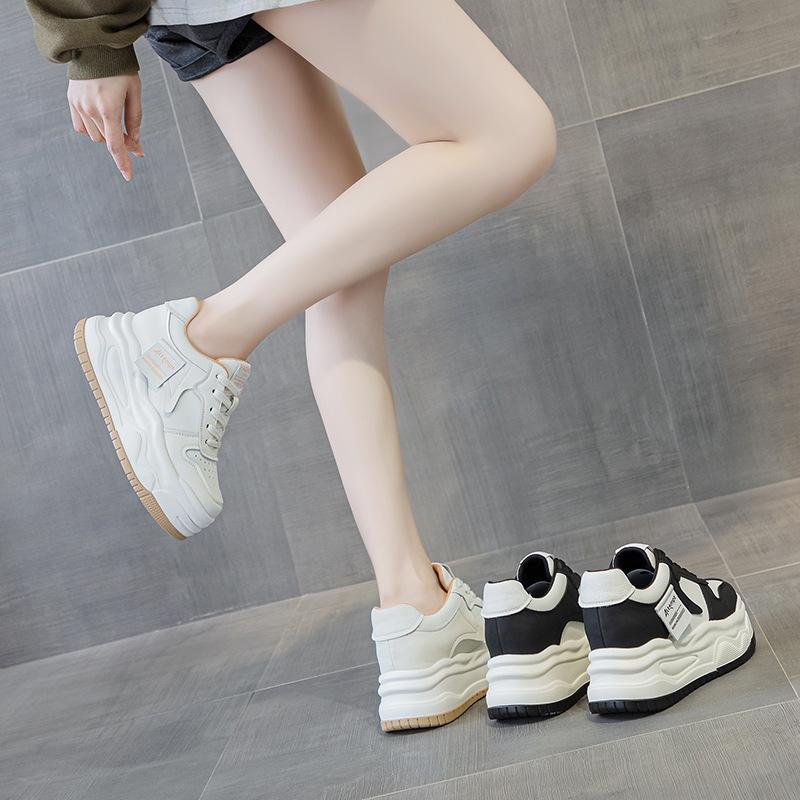 2024 весна, лето и осень новые повседневные туфли из кожи на толстой подошве, удобные и универсальные женские туфли с низким верхом