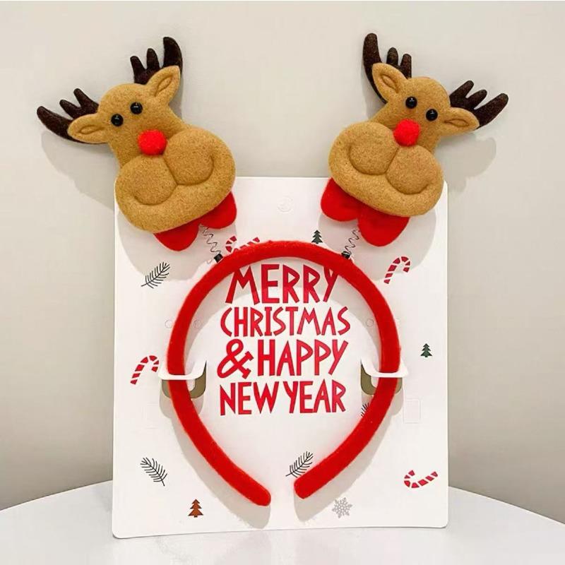 Рождественская повязка на голову рождественский колокольчик из рога лося с блестками рождественская повязка для волос с новым годом реквизит для фотосессии веселый рождественский декор подарки для детей
