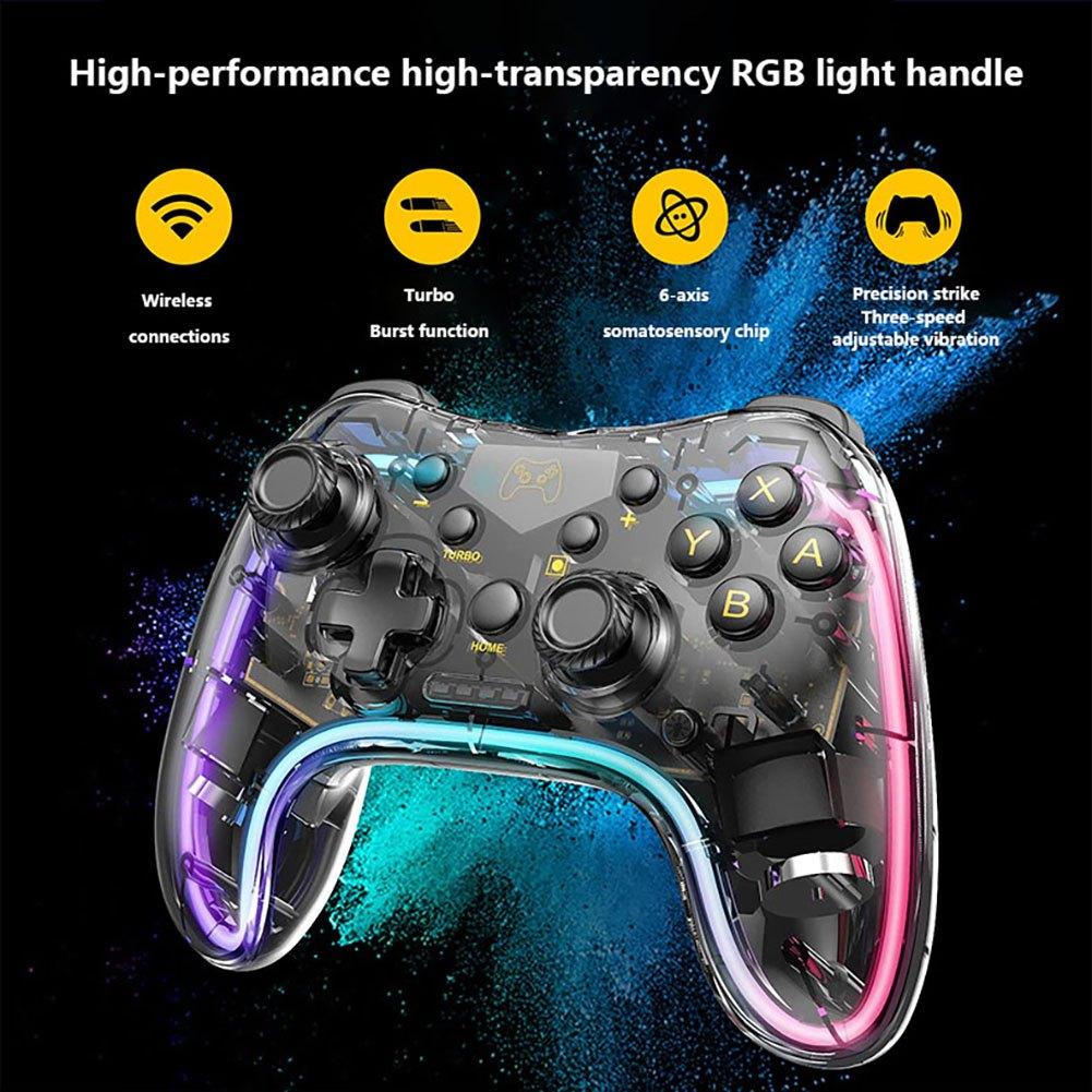 Контроллер YiLBX Wireless Switch Pro, совместимый с Nintendo Switch/Switch lite/Switch OLED, поддержкой Turbo, функцией пробуждения и регулируемым светодиодом