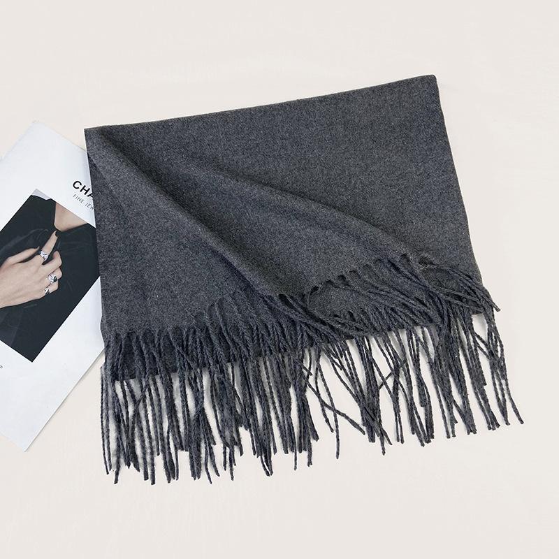 Autumn and Winter New Solid Color Scarf Imitation Cashmere Scarf Women's Warm Shawl Scarf