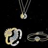 Парные necklace, bracelet, ring "Солнце и Луна" Модная цепочка для мужчин и женщин Хороший друг Парные подарки Трендовые украшения