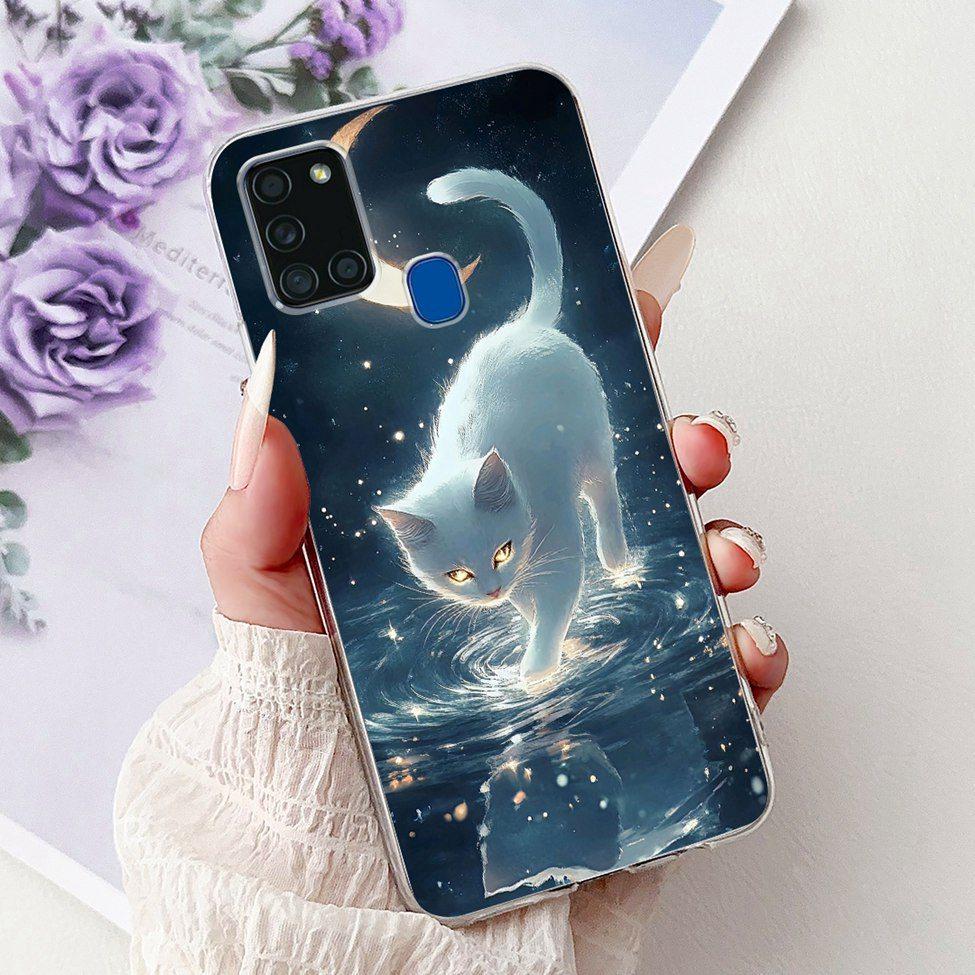 Для Samsung A21s Чехол Прозрачный Модный Роскошный Милый Расписная Задняя Крышка Для Samsung Galaxy A21s Чехол для Телефона A217F A217M A217N