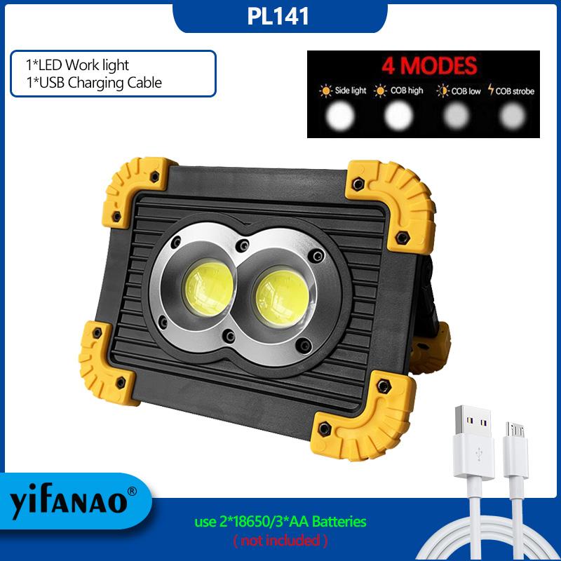 Портативный светодиодный прожектор 100 Вт, 3000 лм, супер яркий светодиодный рабочий светильник, перезаряжаемый через USB, для уличной лампы для кемпинга, светодиодный фонарик 18650