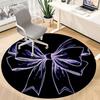 1pc Bow Ribbon Office Round Area Rug, Indoor Mat Suitable ForOffice, Under Office Chairs Bedroom Living Room Home Decor, Room Deco T102