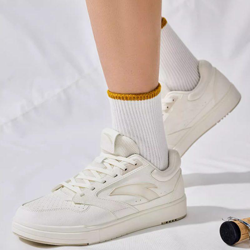 Anta Slip Resistant Abrasion Resistant Slip Resistant Abrasion Resistant Low top Skateboard Shoes Women's Ivory White 122328018-1