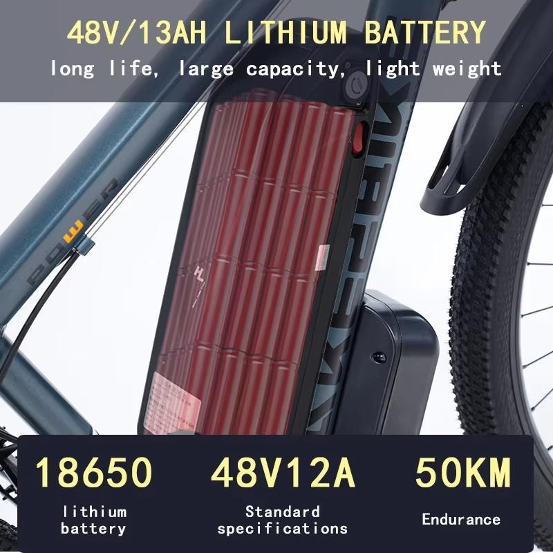 Ebike AKEZ aluminum alloy electric bicycle 21 speed adult electric bicycle 29 inch 48v13AH lithium battery 1000W motor, unisex.