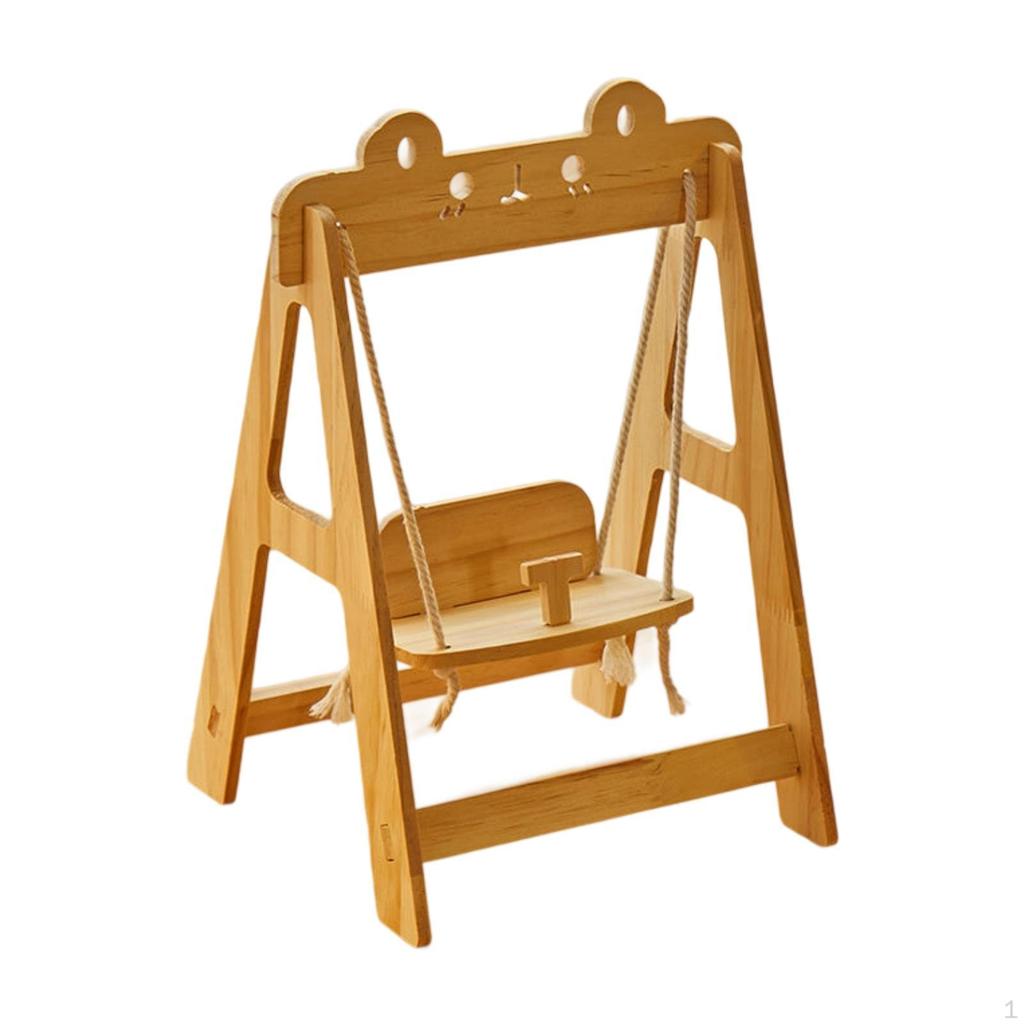 Doll Swing Lightweight Accessories Portable Adjustable Rope Length Wood Toy
