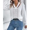 Свитер женский V-образный вырез трикотажный уличный осенне-зимний винтажный белый повседневный свитер с длинным рукавом