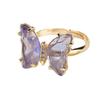 Butterfly Shape Clear Rhinestone Opening Adjustable Ring Jewelry Polished Bride Wedding Party Prom