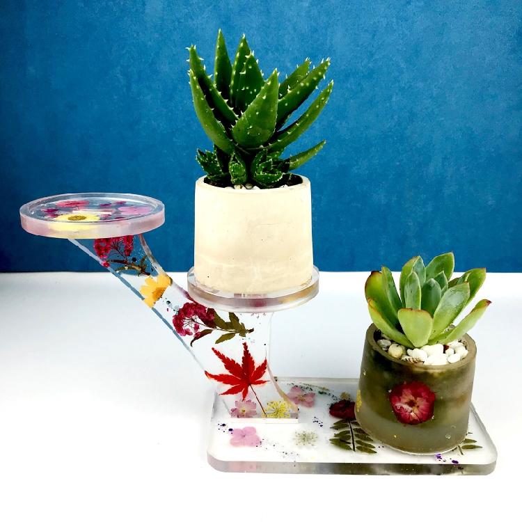 Flower Pot Bracket Silicone Mold Resin Casting Rack Mold Suitable for Diy Crafts