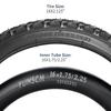 YunSCM Комплект велосипедных складных шин и камер с 32-мм ниппелями Шредера, 2 шины 16x2.125, 57-305 + 16x1.75/2.125 ниппели, Y-1108