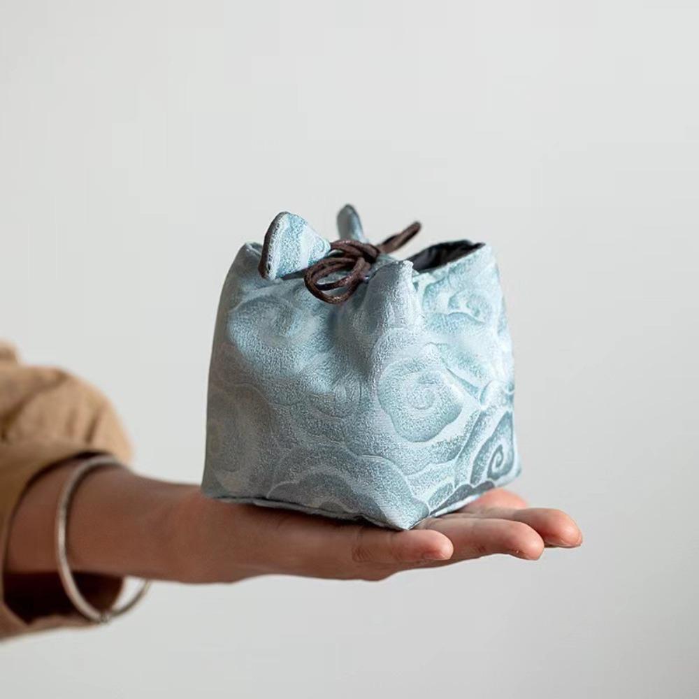Chinese Style Tea Set Storage Bag Embroidered Multi-functional Teapot Cloth Pouch Portable Thickened Teacup Drawstring Bags