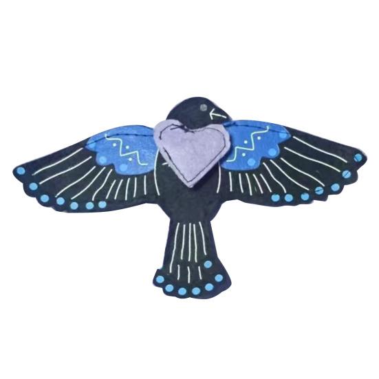 Сумка для шитья "Ворон" Хранитель стежков Ручной работы Фетровый Ворон Швейная сумочка Органайзер для швейных принадлежностей Подарок для любителей рукоделия Мамы Женщины