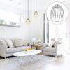 New Elegant Metal Cage Pendant Lamp Shade Guard with Beautiful Hanging Cord for Ceiling Fan Fixtures - Small Clip Wire Lantern S