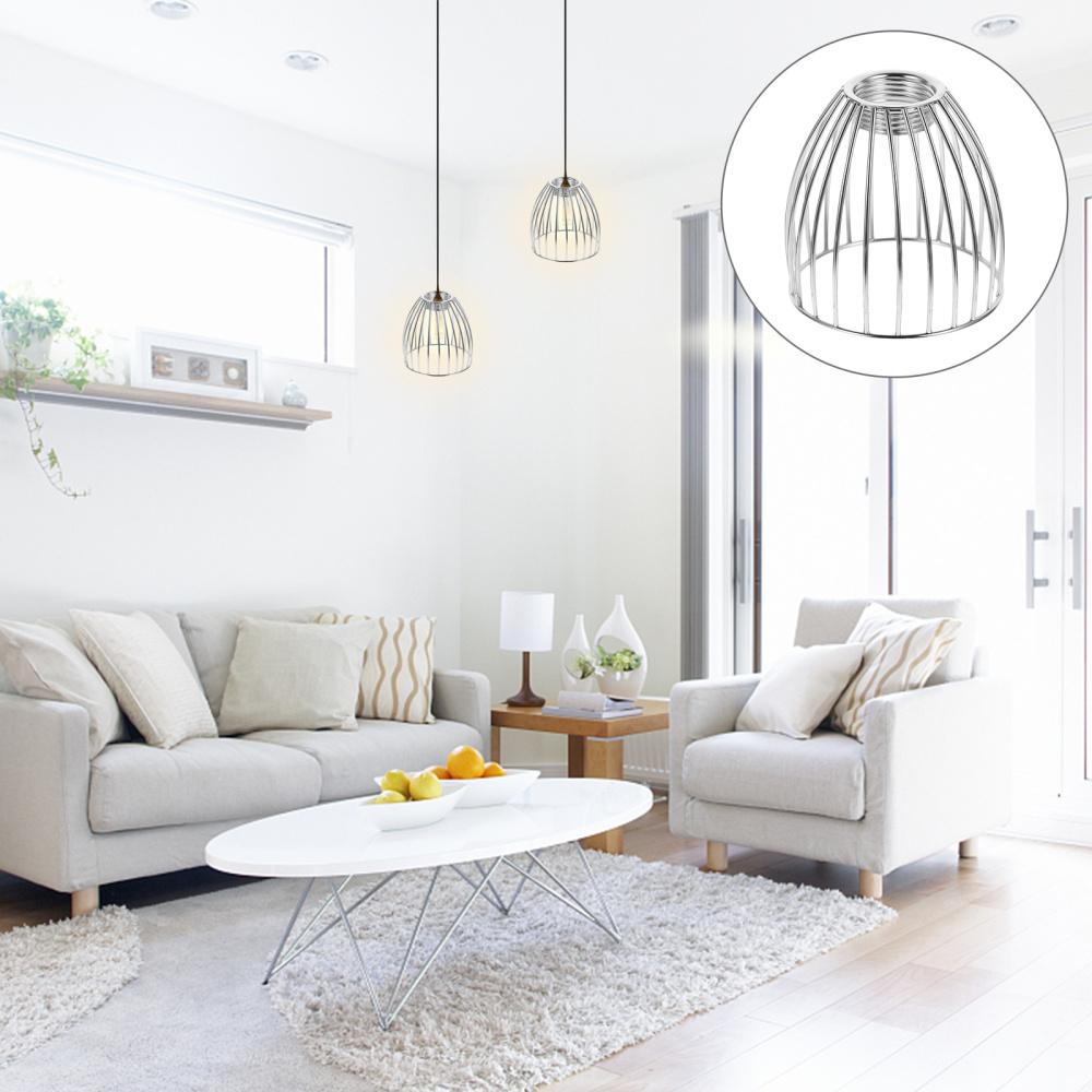 New Elegant Metal Cage Pendant Lamp Shade Guard with Beautiful Hanging Cord for Ceiling Fan Fixtures - Small Clip Wire Lantern S