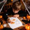 Pumpkin Shaped Ballpoint Pens Halloween Rhinestone Beadable Pen, DIY Sparkly Cat Ghost Plastic Beaded Spooky Stationery Glitter Black Ink Pen