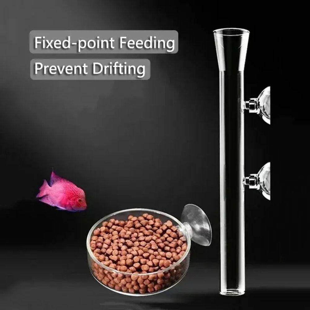 Glass Fish Tank Food Dispenser with Suction Cup Shrimp Feeding Tube Aquarium Fish Tank Feeder Set